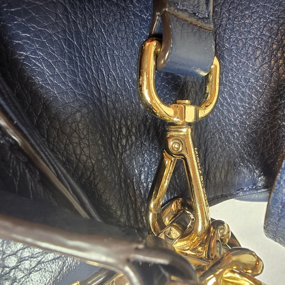 Michael Kors Navy Leather Crossbody Bag